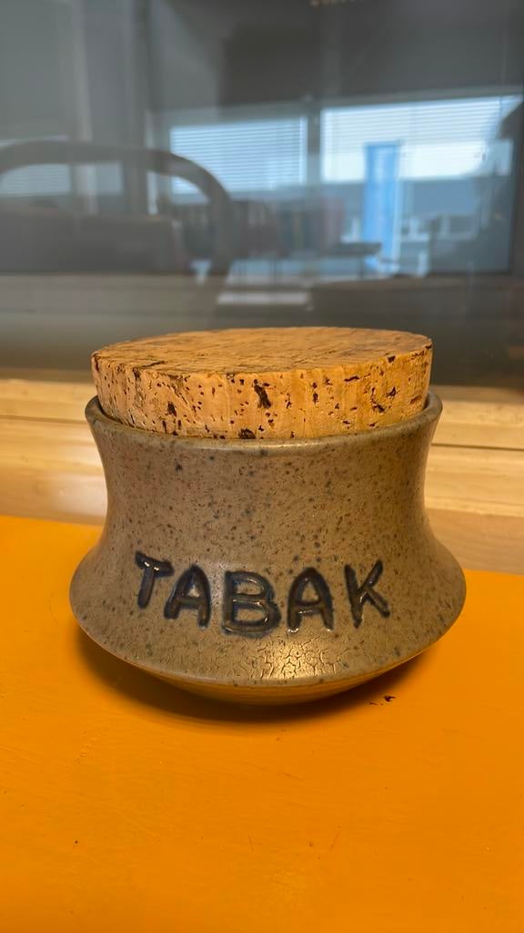Vintage aardewerk tabakspot jaren 60, Overige materialen, Verzenden, Zo goed als nieuw, Grijs