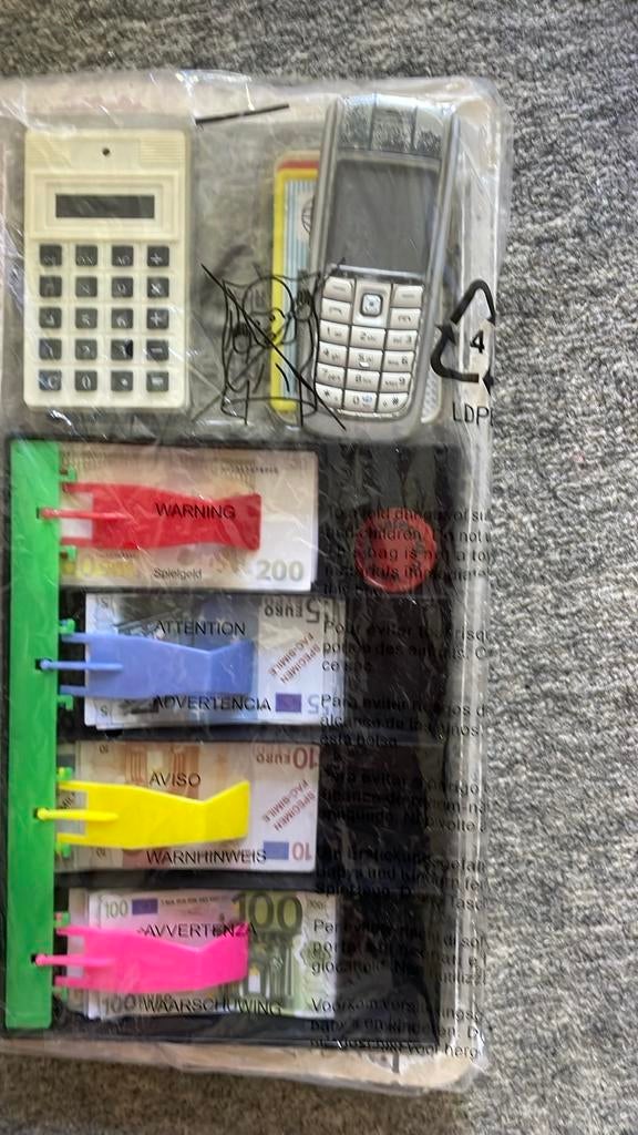 Winkel accessoires set: kassa, kar, mand en producten., Ophalen of Verzenden, Zo goed als nieuw, Kunststof
