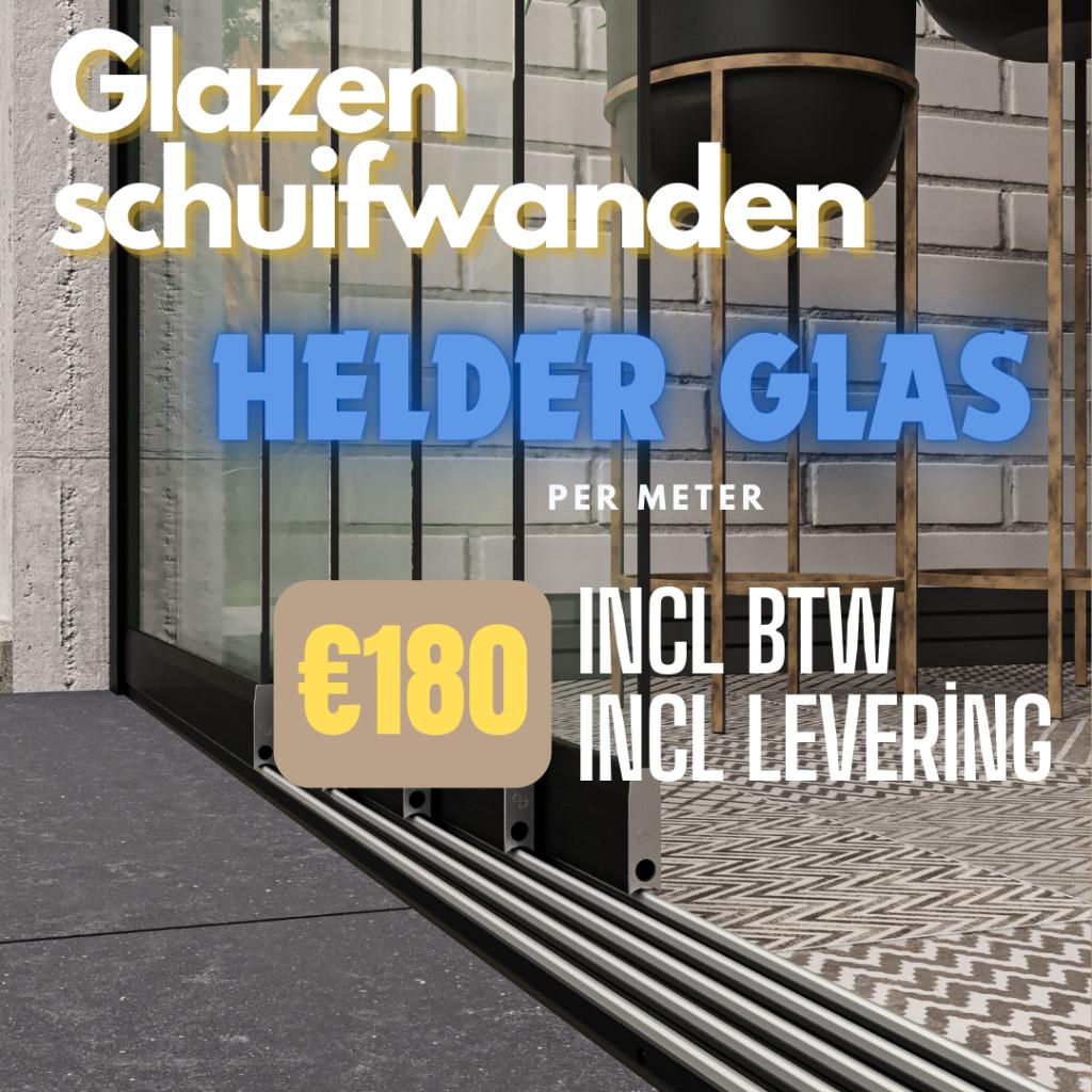 Glazen schuifwanden -  WINTERSALE, Ophalen of Verzenden, Serre