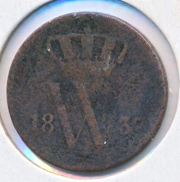 Nederland 1 cent 1837 Willem 1, Ophalen of Verzenden, Koning Willem I, 1 cent, Losse munt