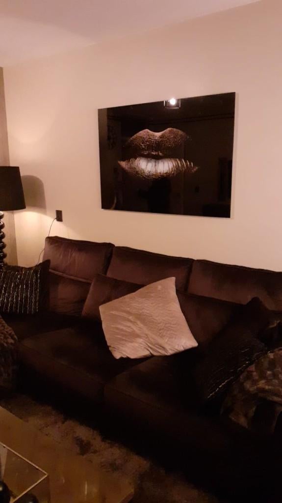 Schilderij Gouden lippen Eric Kuster Stijl, Ophalen