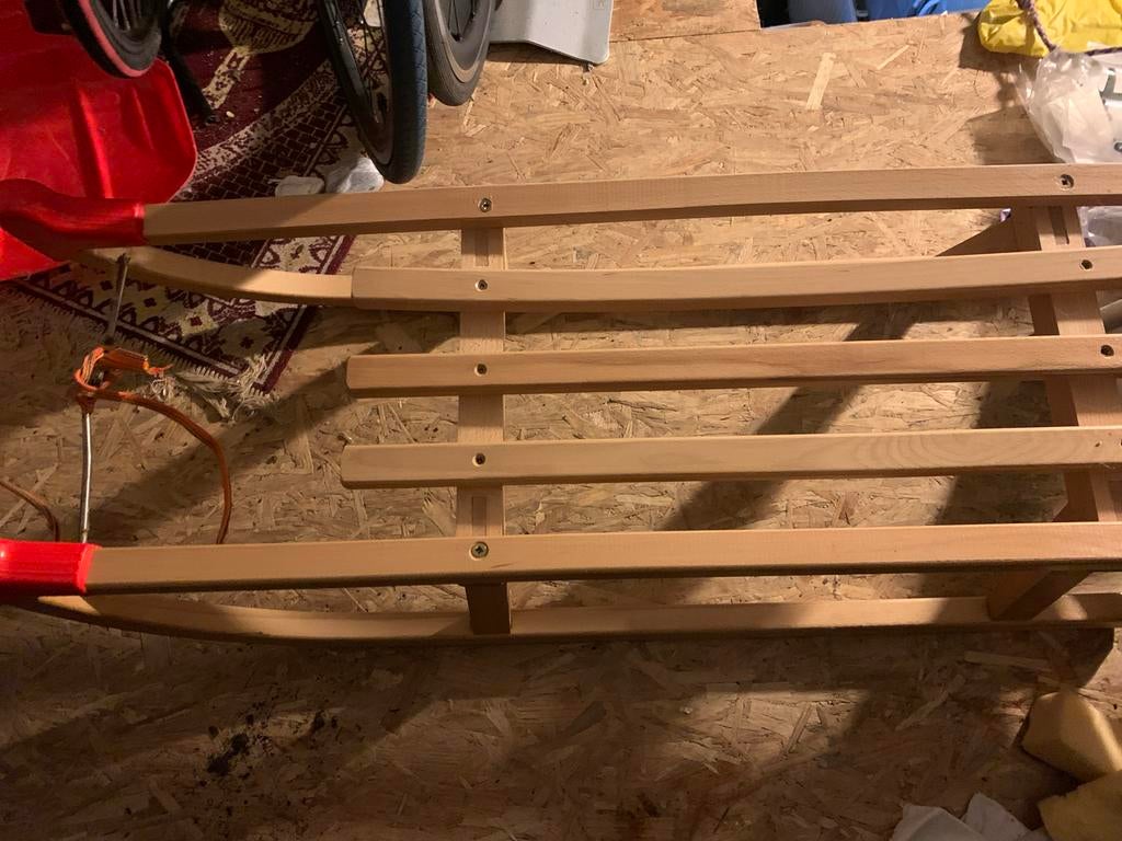 Houten Davos slee 100cm - Goede staat, Ophalen, Gebruikt, Hout