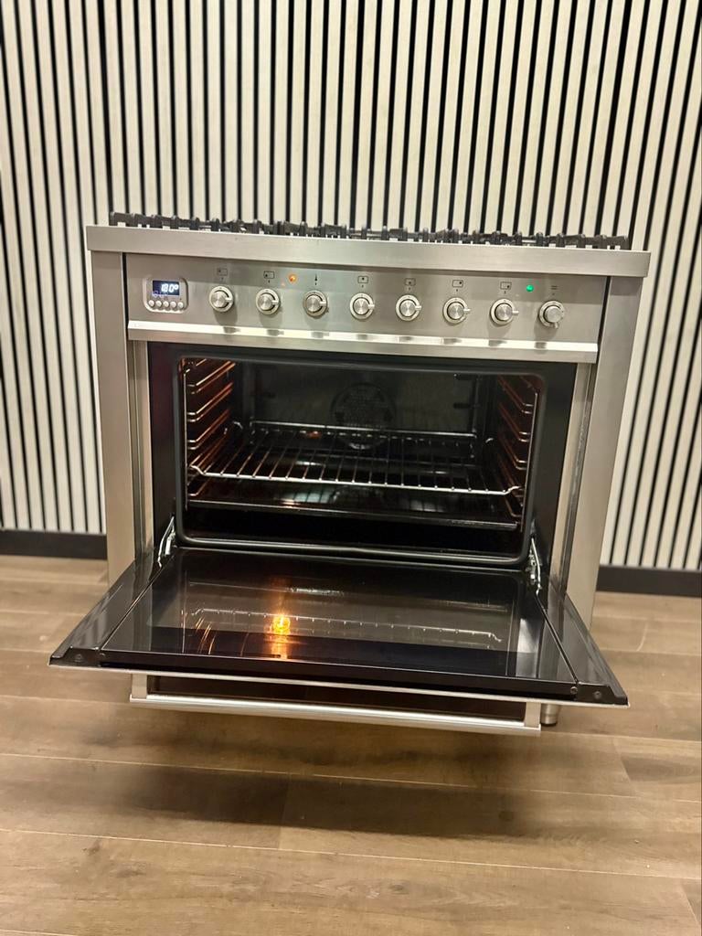 Luxe Boretti Fornuis 6 pits Multifunctioneel 300 C 90 cm, Witgoed en Apparatuur, Fornuizen, Fornello Esperta, Grill, Ophalen of Verzenden