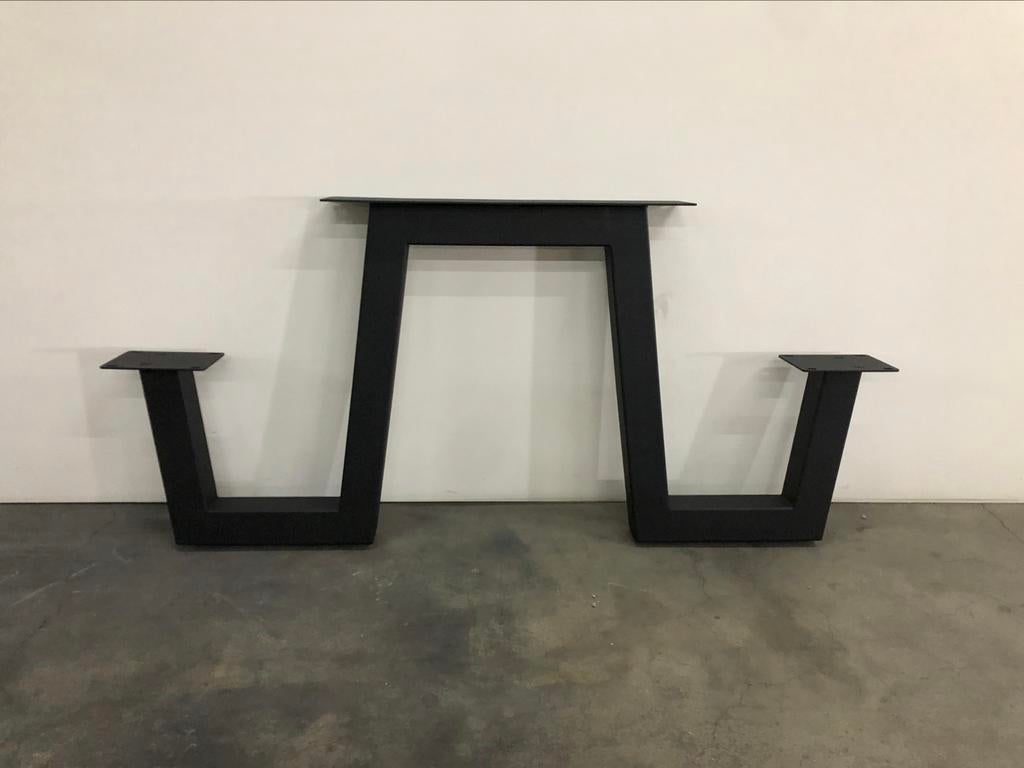 Metalen picknick onderstel tafel + bankje Zwart gecoat ACTIE, Ophalen of Verzenden, Nieuw, Rechthoekig, Metaal