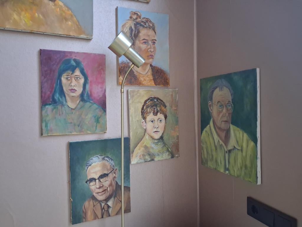 Schilderij 40x50 man opa vintage midcentury retro oude, Ophalen of Verzenden