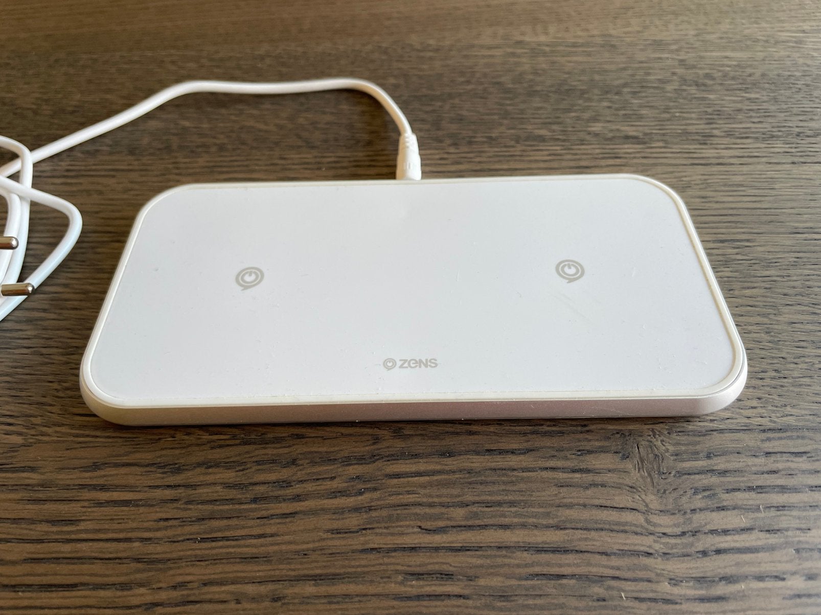 Zens Dual aluminium draadloze oplader, Telecommunicatie, Mobiele telefoons | Telefoon-opladers, Ophalen of Verzenden, Gebruikt