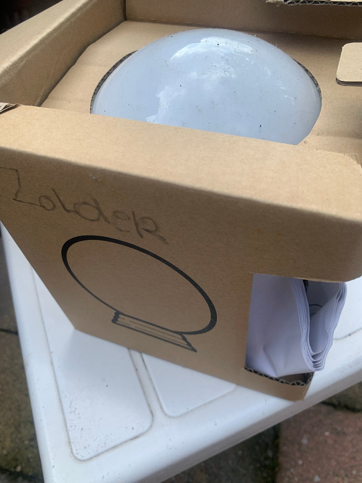 Nieuwe IKEA witte bol lamp voor wc, kast of zolder, Wit, Kunststof, Nieuw, Ophalen of Verzenden