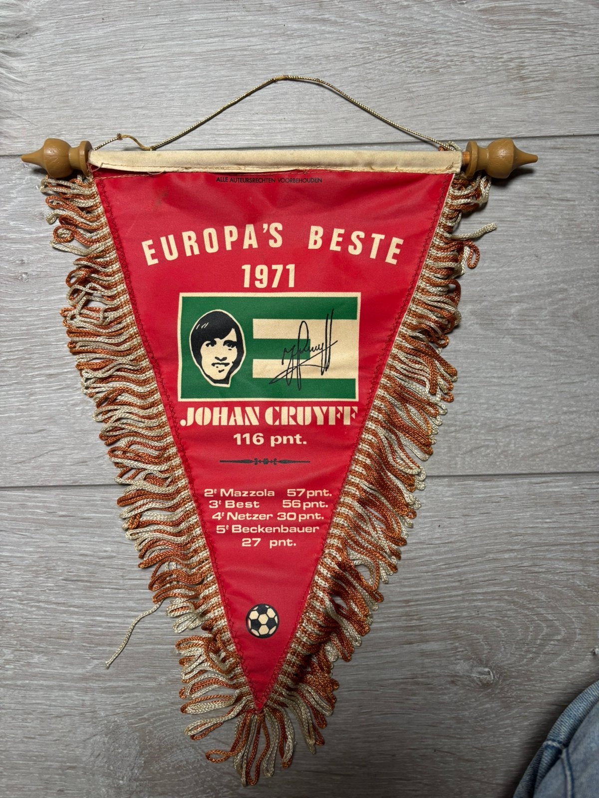 Europa’s beste vaantje Johan Cruijff 1971, Ophalen, Gebruikt, Ajax, Vaantje of Sjaal