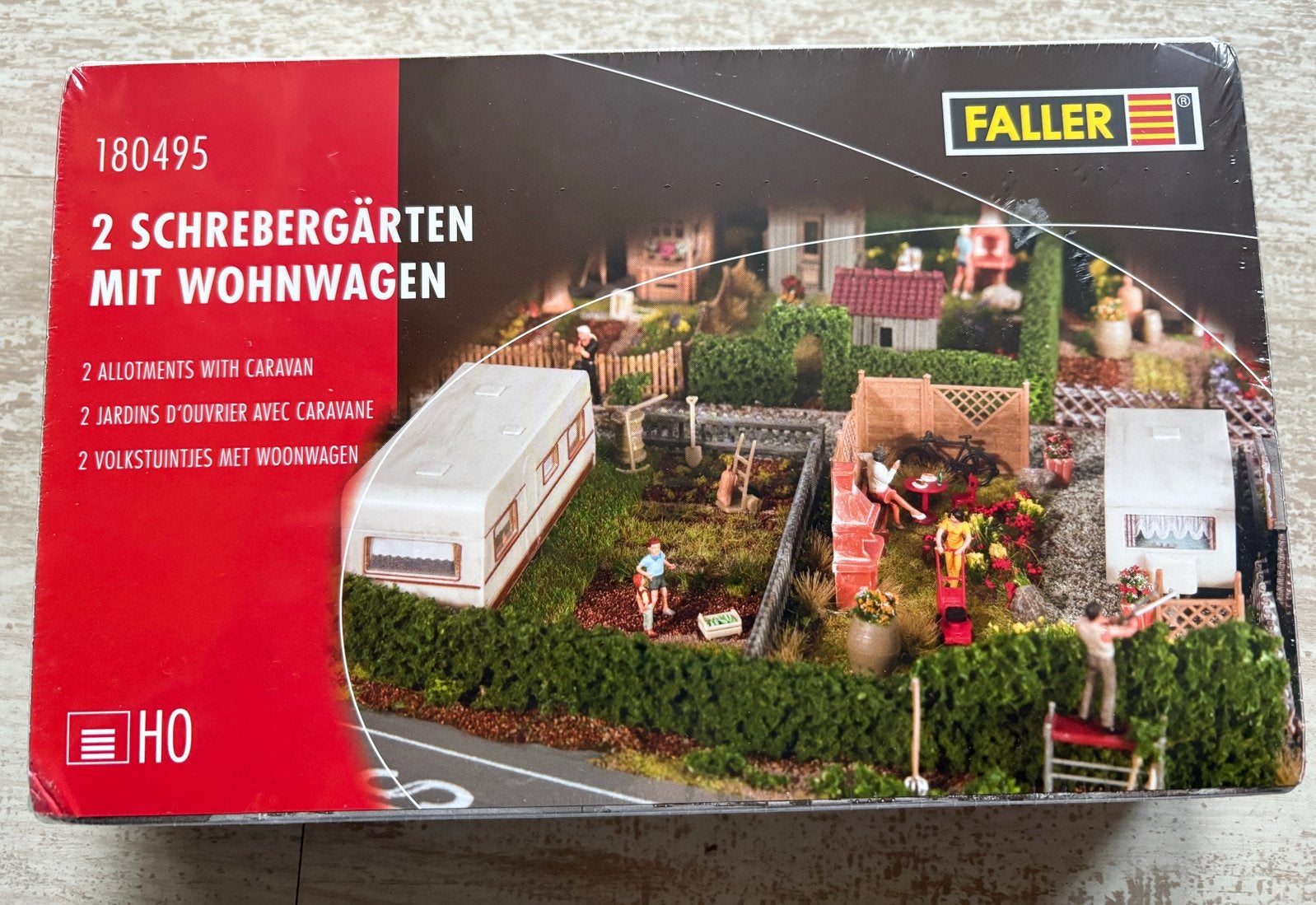 Faller H0 Volkstuinen met Woonwagen - Nieuw in doos, Overige merken, Gelijkstroom of Wisselstroom, Overige typen, Nieuw