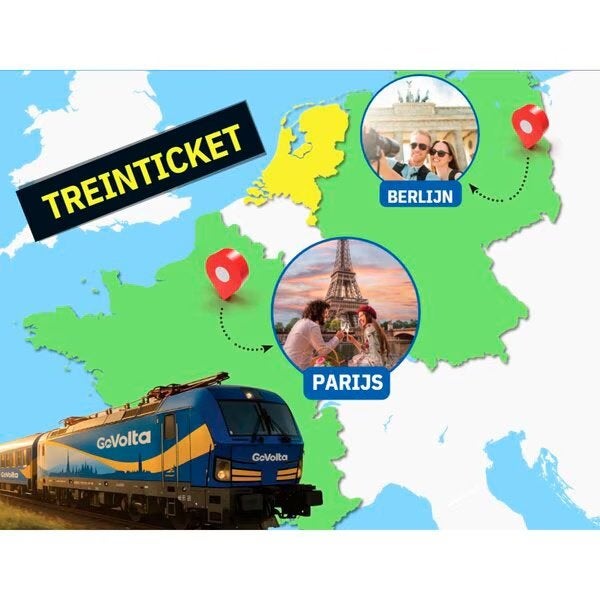 Treintickets Berlijn of Parijs (retour), Twee personen, Trein, Buitenland, Met bestemming of datum