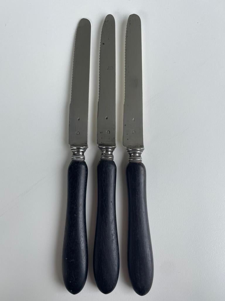 3 zilveren Franse antieke messen, Verzenden, Zilver