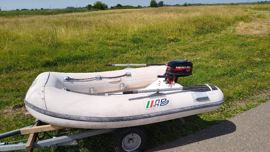 AB Rib met Mercury of Johnson en trailer, Watersport en Boten, Ophalen, Gebruikt, Motor en Techniek, Motorboot