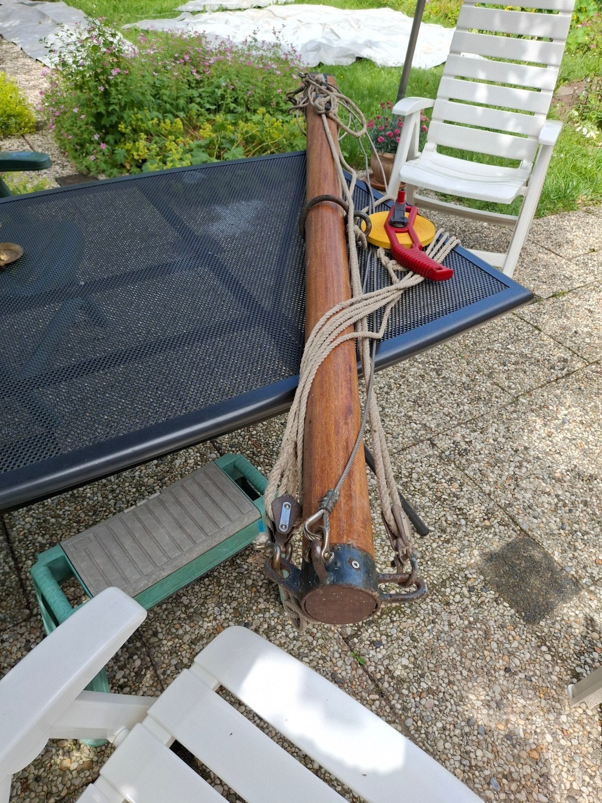 Zeilen van zeeschouw, boegspriet , mast 7.20m,., Watersport en Boten, Ophalen, Zo goed als nieuw, 6 meter of meer, Minder dan 15 m²
