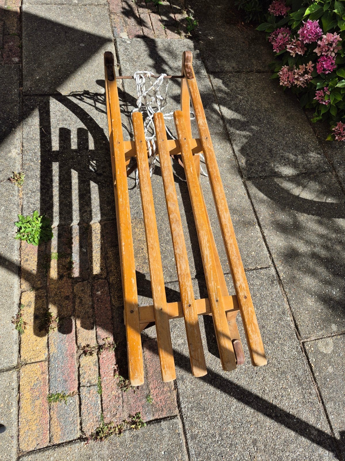houten slee, Kinderen en Baby's, Speelgoed | Buiten | Sleeën, Ophalen, Gebruikt