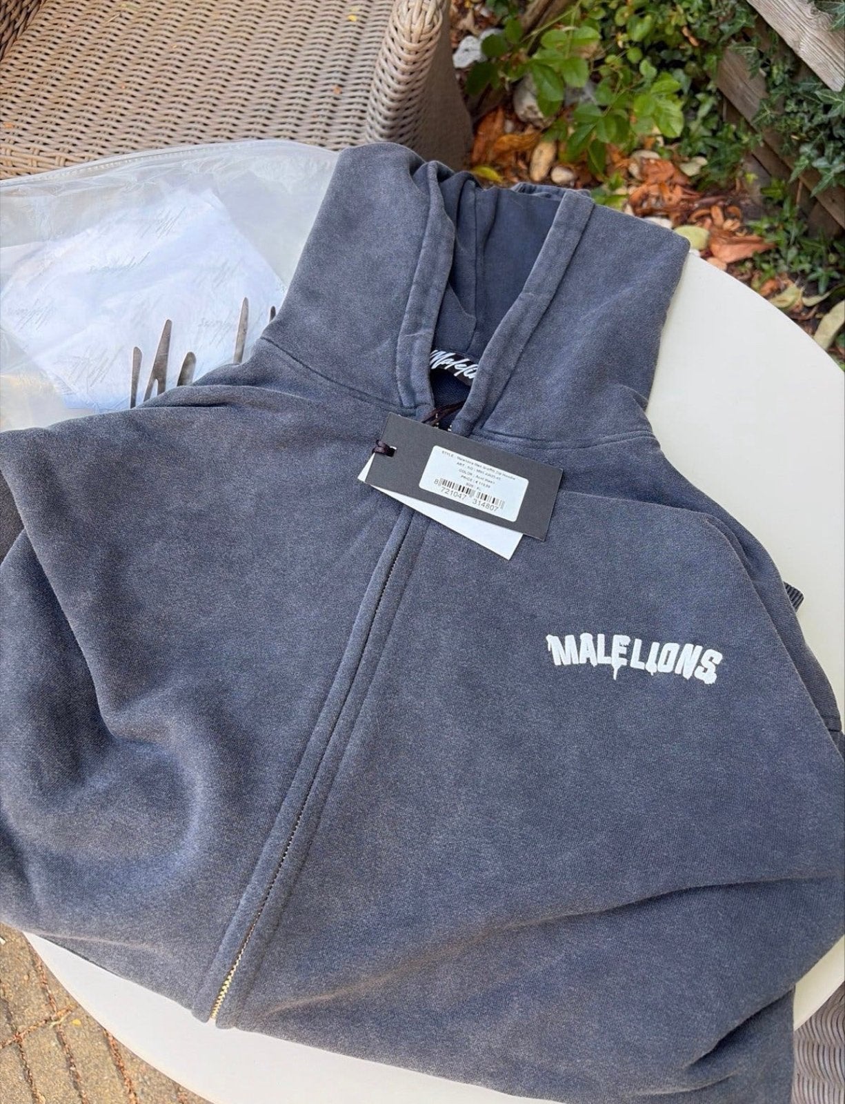 Nieuwe Malelions Men Graffiti Zip Hoodie Acid Wash XL, Ophalen of Verzenden, Nieuw