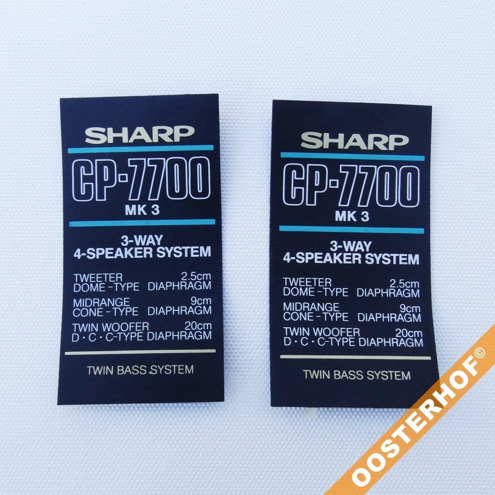 SHARP® CP-7700 MK3 Labels 2x | 40 x 75, Ophalen of Verzenden, Gebruikt, 60 tot 120 watt, Overige merken
