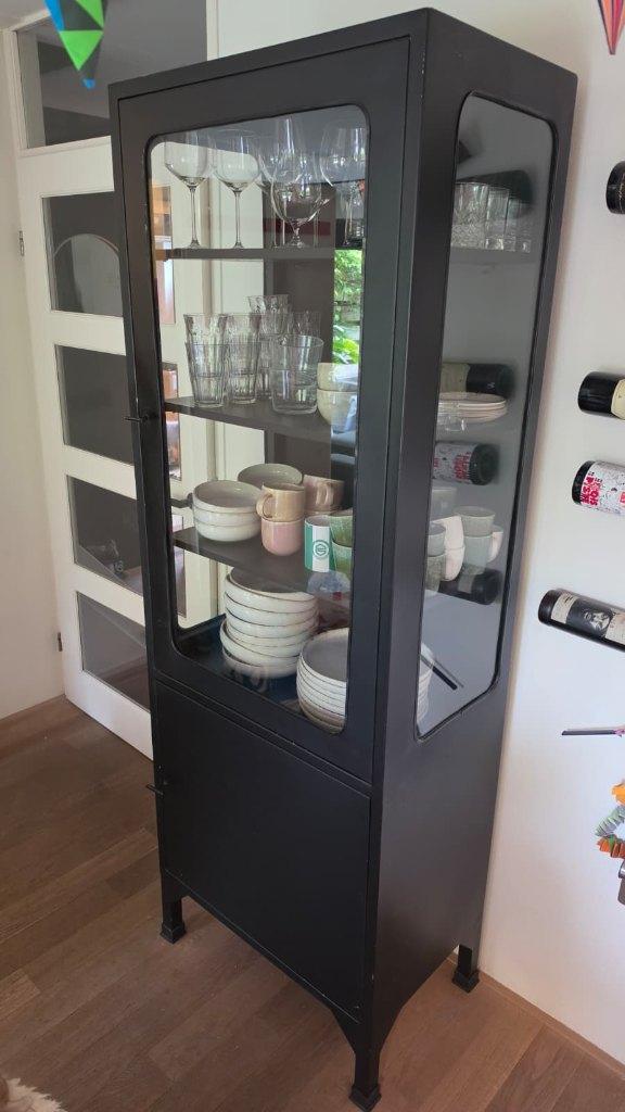 Apothekerskast Staal Handgemaakt Retro Pierre Noir, Huis en Inrichting, Ophalen, Met deur(en), 200 cm of meer, 50 tot 100 cm
