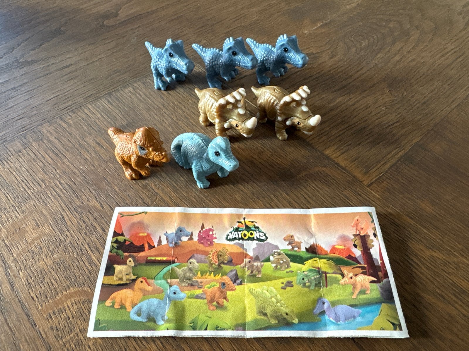 Dubbele Kinder Surprise Natoons dinosaurussen, Verzamelen, Ophalen of Verzenden, Gebruikt, Hardplasticfiguren