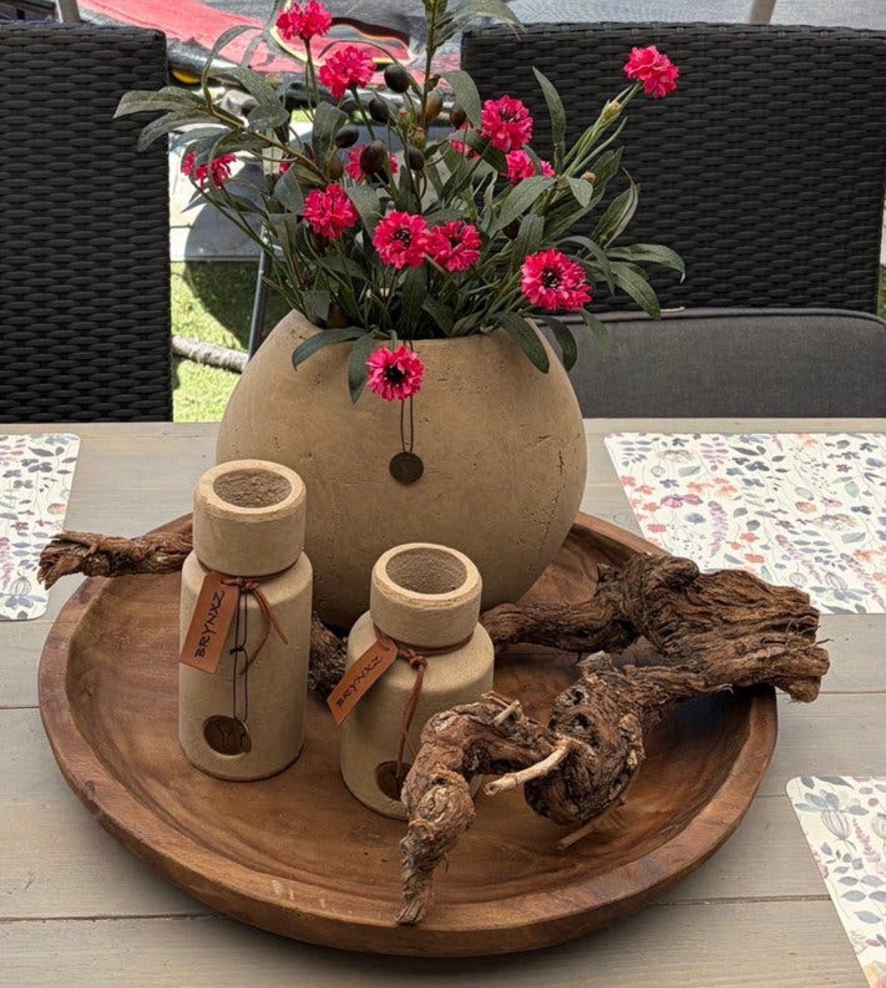 Brynxz tafel decoratie set, Huis en Inrichting, Woonaccessoires | Dienbladen, Ophalen of Verzenden, Nieuw, Rond, Hout