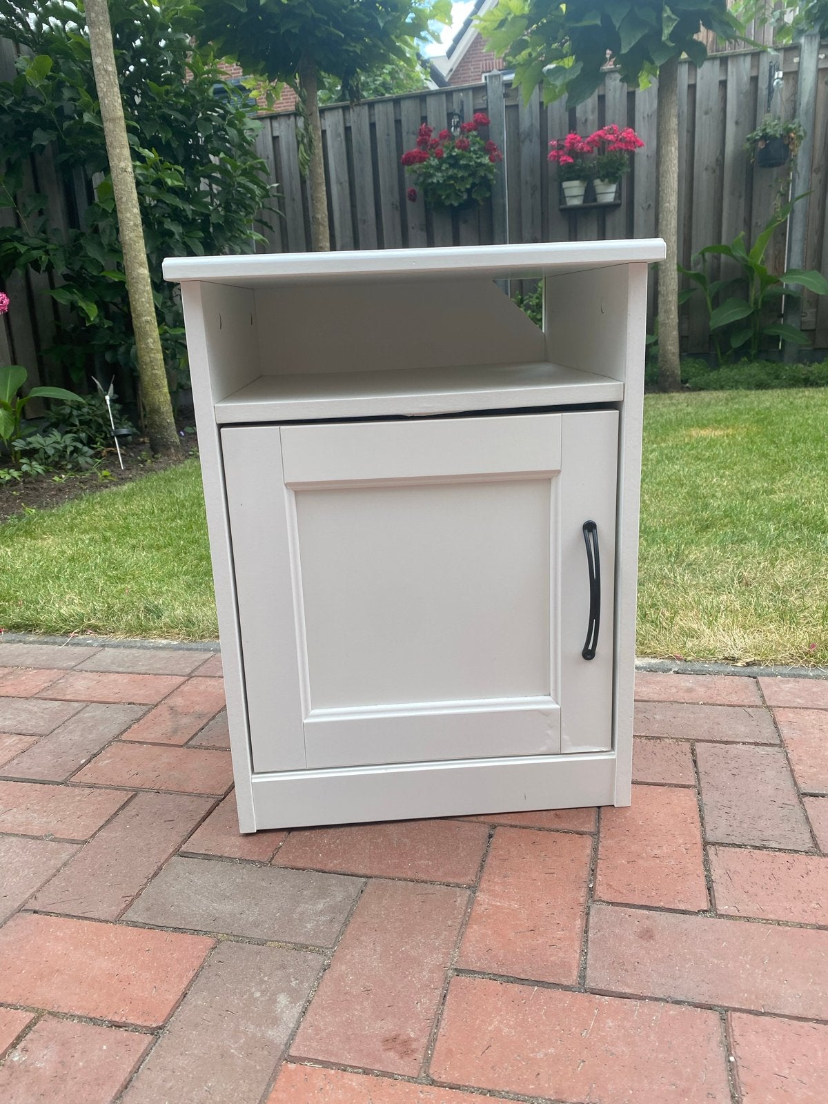 Wit nachtkastje Ikea SONGESAND, Ophalen, Gebruikt, Minder dan 45 cm, Minder dan 55 cm