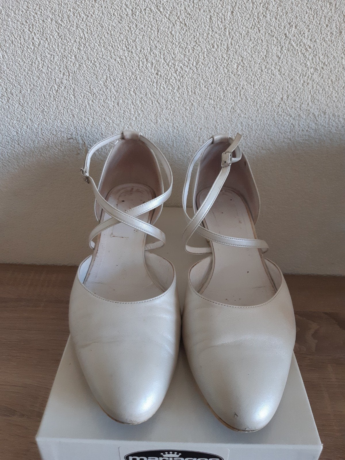 Elegante Witte Dansschoenen/Pumps - Maat 41, Ophalen of Verzenden, Gedragen, Wit, Dansschoenen
