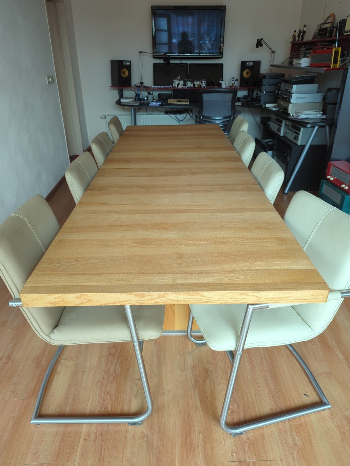 Leolux eettafel 278x95 cm - Zo goed als nieuw, Huis en Inrichting, Tafels | Eettafels, Ophalen, 200 cm of meer, 50 tot 100 cm