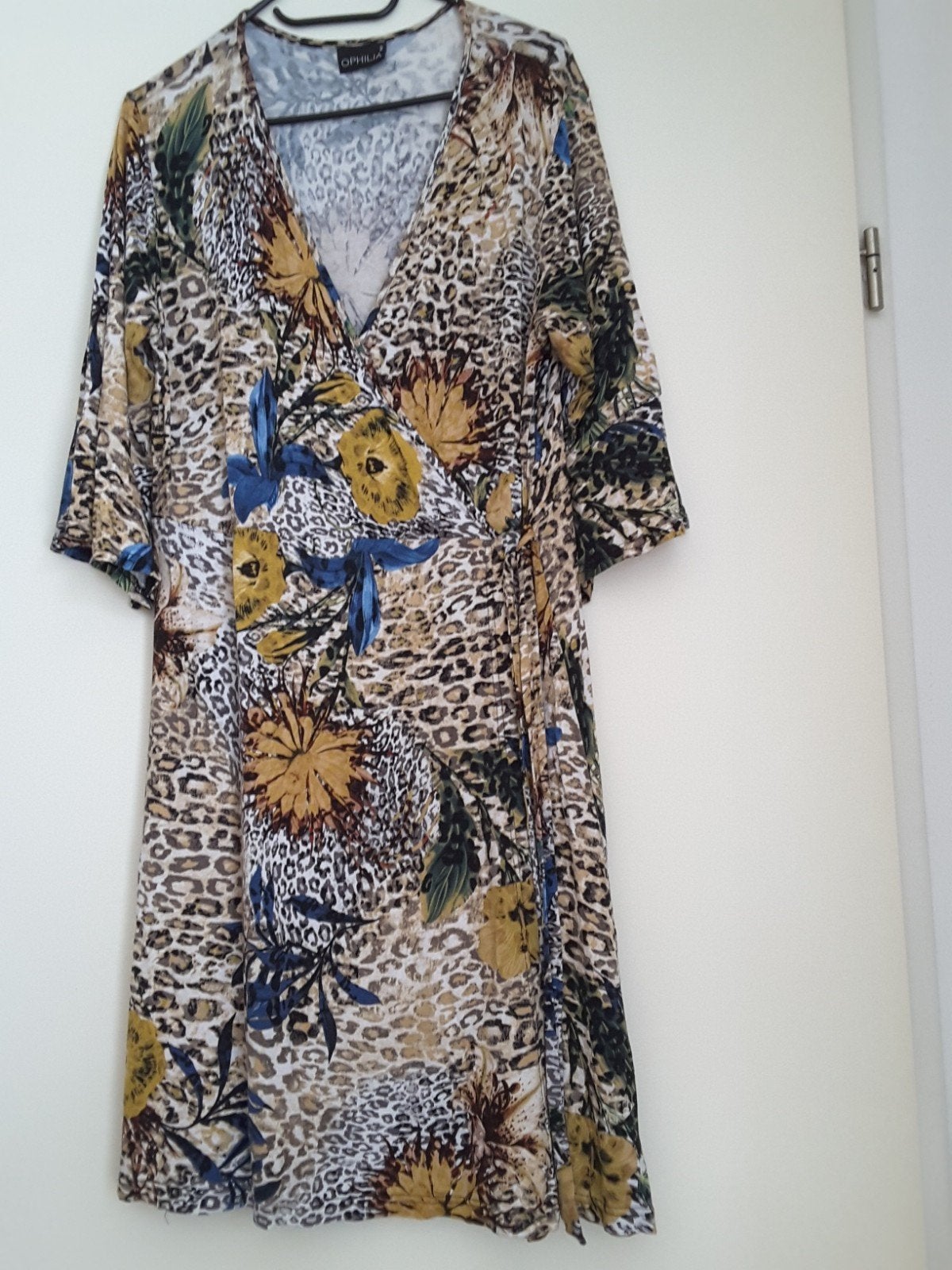 Ophilia jurk met dierenprint en bloemen, maat 2, Overige kleuren, Maat 42/44 (L), Ophalen of Verzenden, Knielengte
