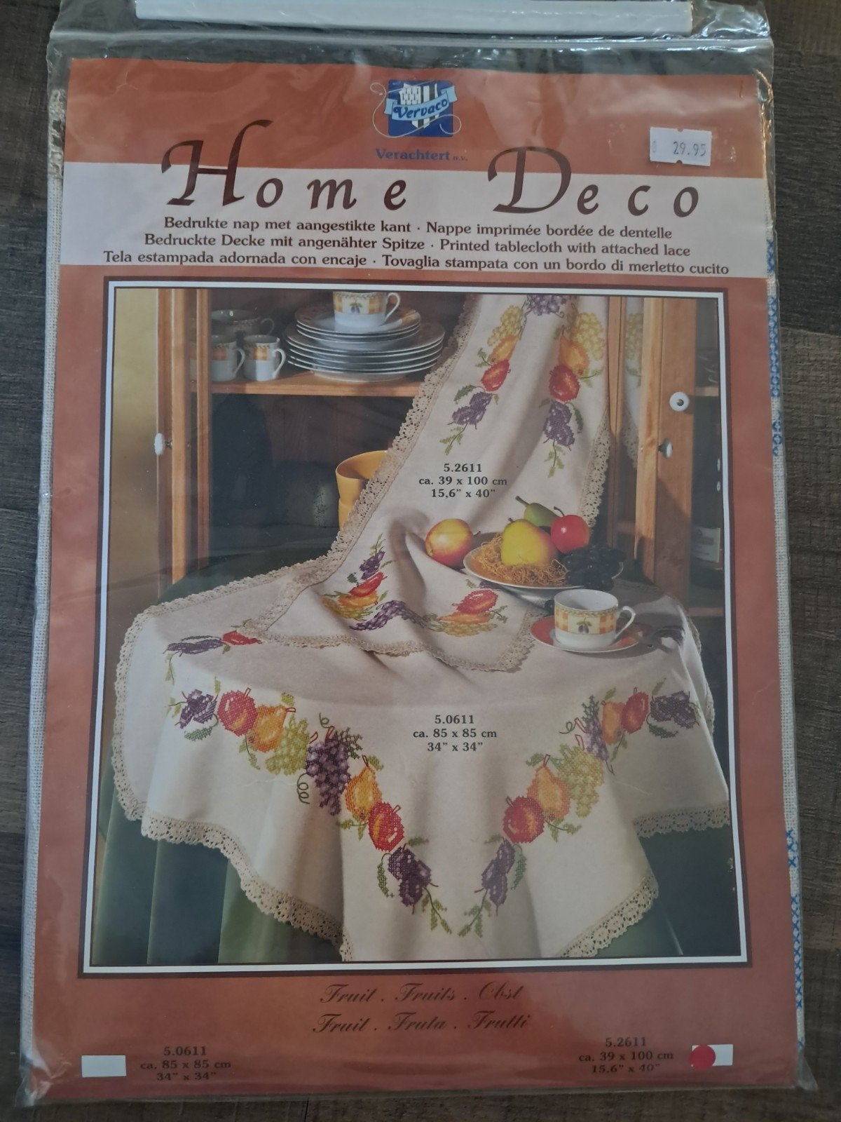 DMC Home Deco Borduurpakket - Fruitmotief Tafelkleed, Hobby en Vrije tijd, Ophalen of Verzenden, Nieuw, Handborduren, Borduurpakket