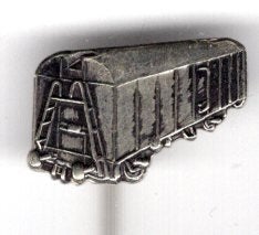 Gesloten wagon zilverkleurig trein speldje ( J_008), Verzenden, Nieuw, Transport, Speldje of Pin