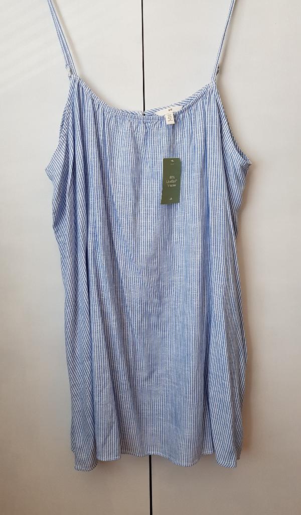 Jurk XL met linnen. H&M. Nieuw met kaartje, H&M, Blauw, Nieuw, Ophalen of Verzenden