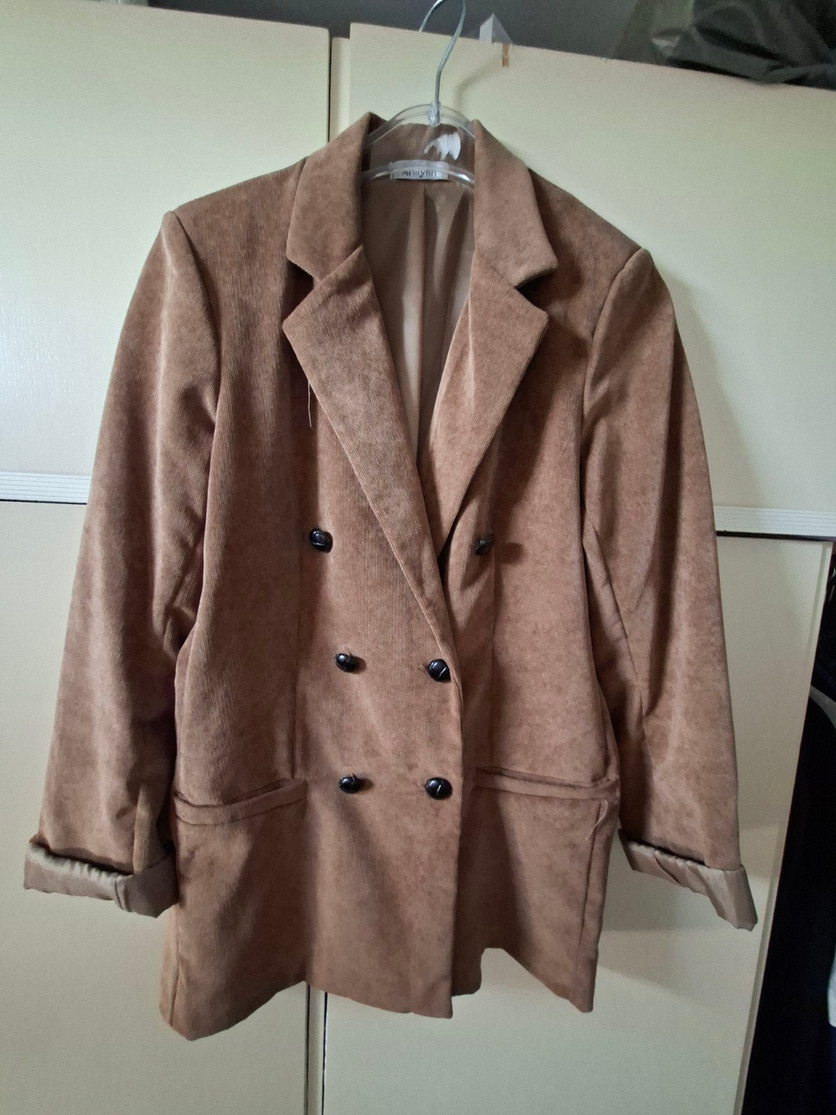 Bruine ribstof blazer, Ophalen of Verzenden, Gedragen, Bruin, Jasje