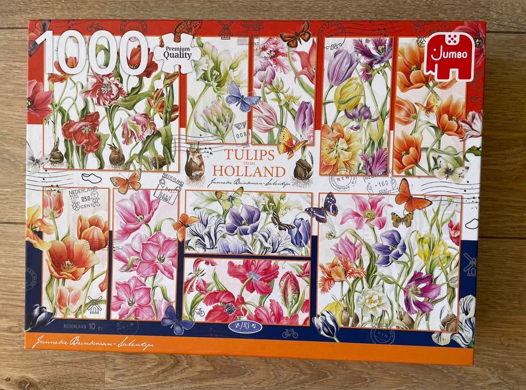 Tulips from Holland, Jumbo puzzel, 1000 st, Janneke Brinkman, Ophalen of Verzenden, 500 t/m 1500 stukjes, Zo goed als nieuw
