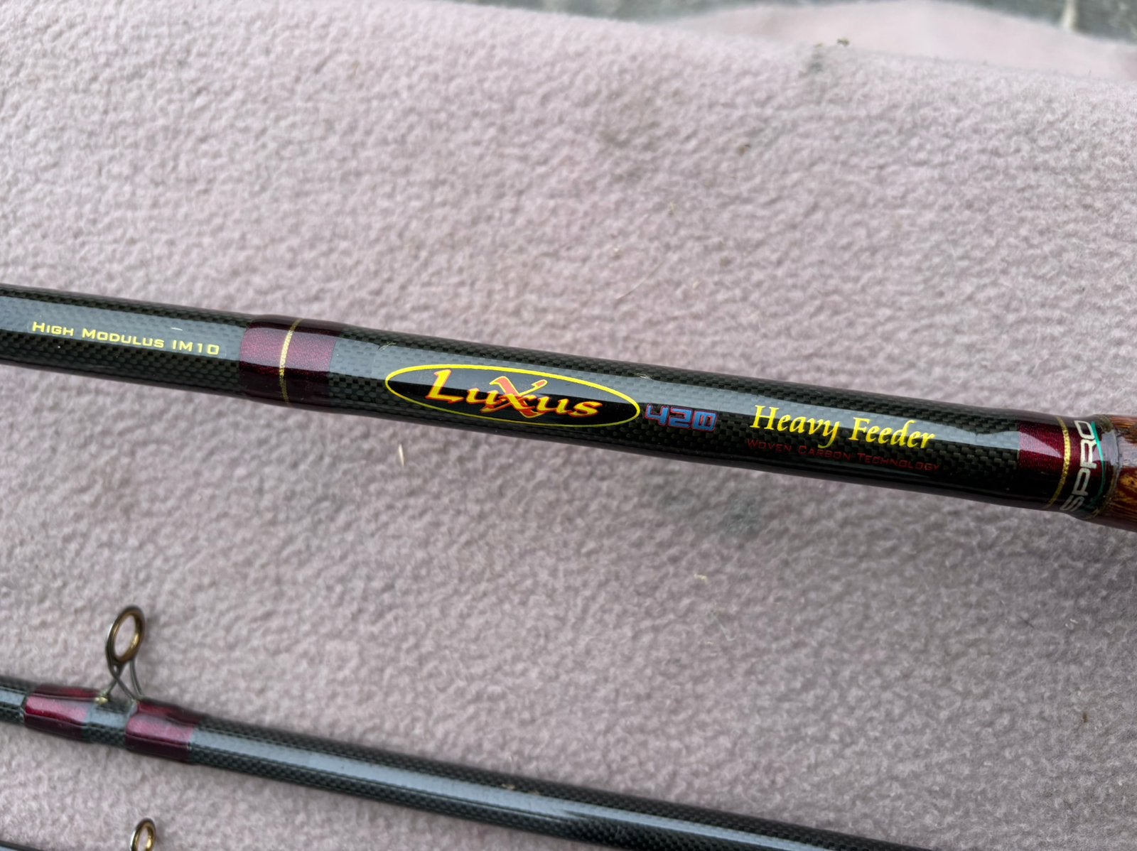 Spro luxus carbon heavy feeder 4.20, Ophalen of Verzenden, Gebruikt, Werphengel