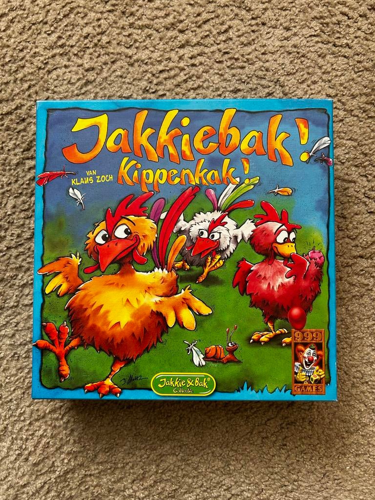 Jakkiebak! Kippenkak! Bordspel van Klaus Zoch, Drie of vier spelers, Ophalen, Gebruikt