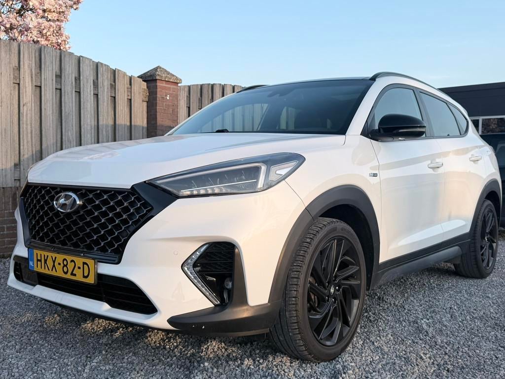 Hyundai TUCSON 1.6 T-GDI 4WD Premium N-LINE PANO FULL OPTION, Auto's, Hyundai, Automaat, Gebruikt, 4 cilinders, Wit