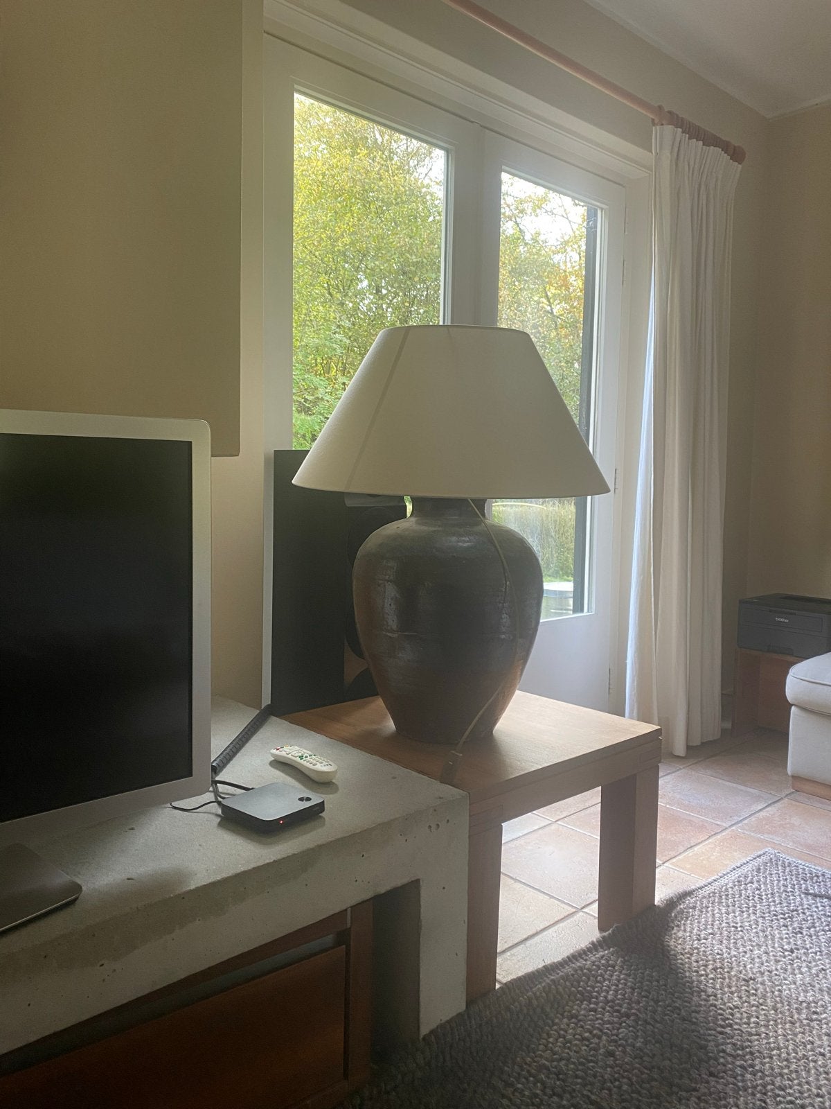 Mooie grote kruiklamp 80cm, Ophalen, Gebruikt, Landelijk, Bruin