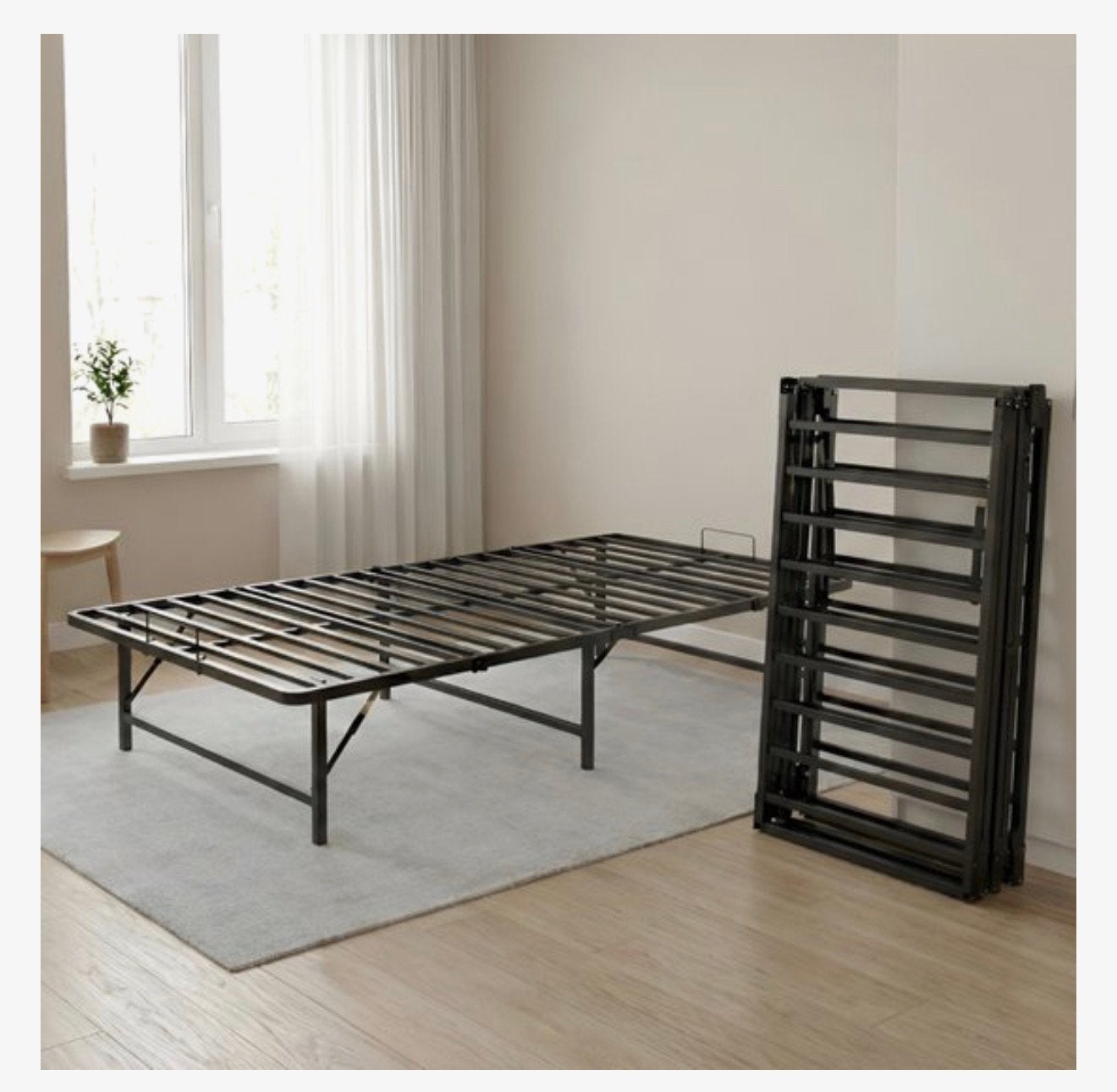 Best Life opvouwbaar bedframe 90x200, Ophalen, 90 cm, Eenpersoons, Wit