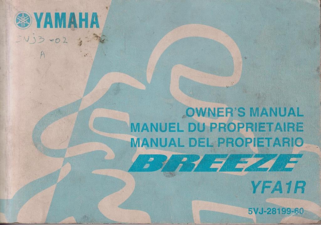 Yamaha YFA1R Breeze Instruktieboekje meertalig 2002, Ophalen of Verzenden, Gebruikt