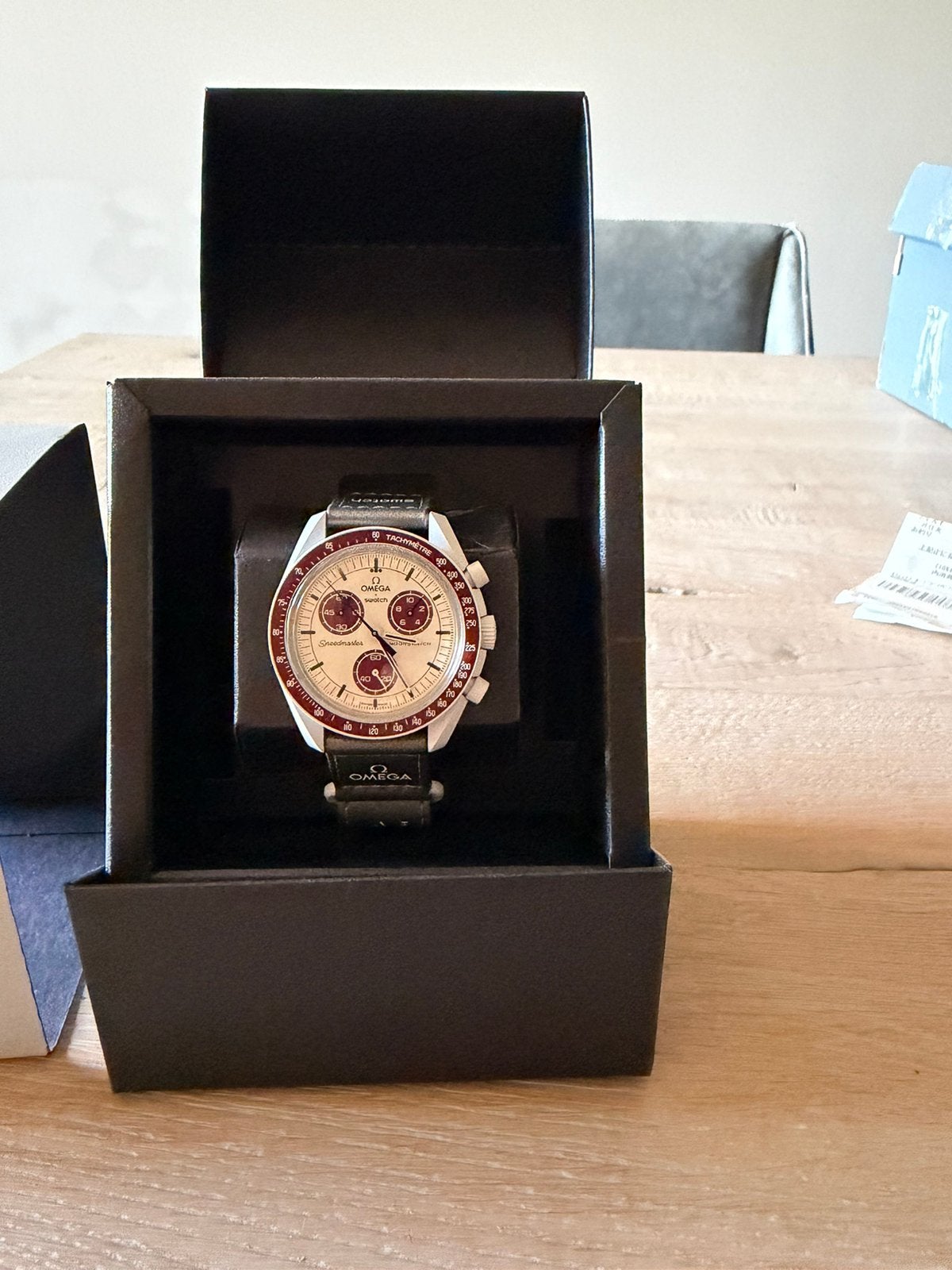 Omega x Swatch Mission to pluto horloge, Ophalen of Verzenden, Zo goed als nieuw, Kunststof, Omega
