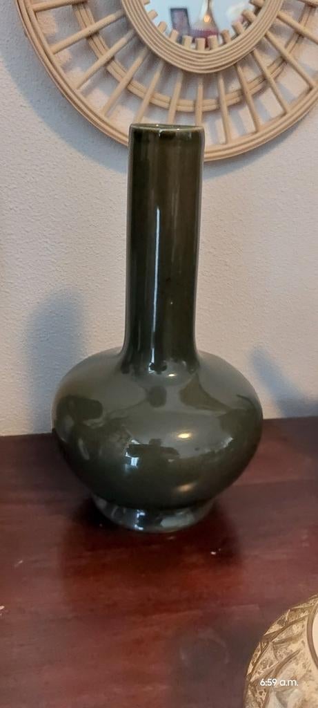 Donker groene vaas, Antiek en Kunst, Ophalen of Verzenden
