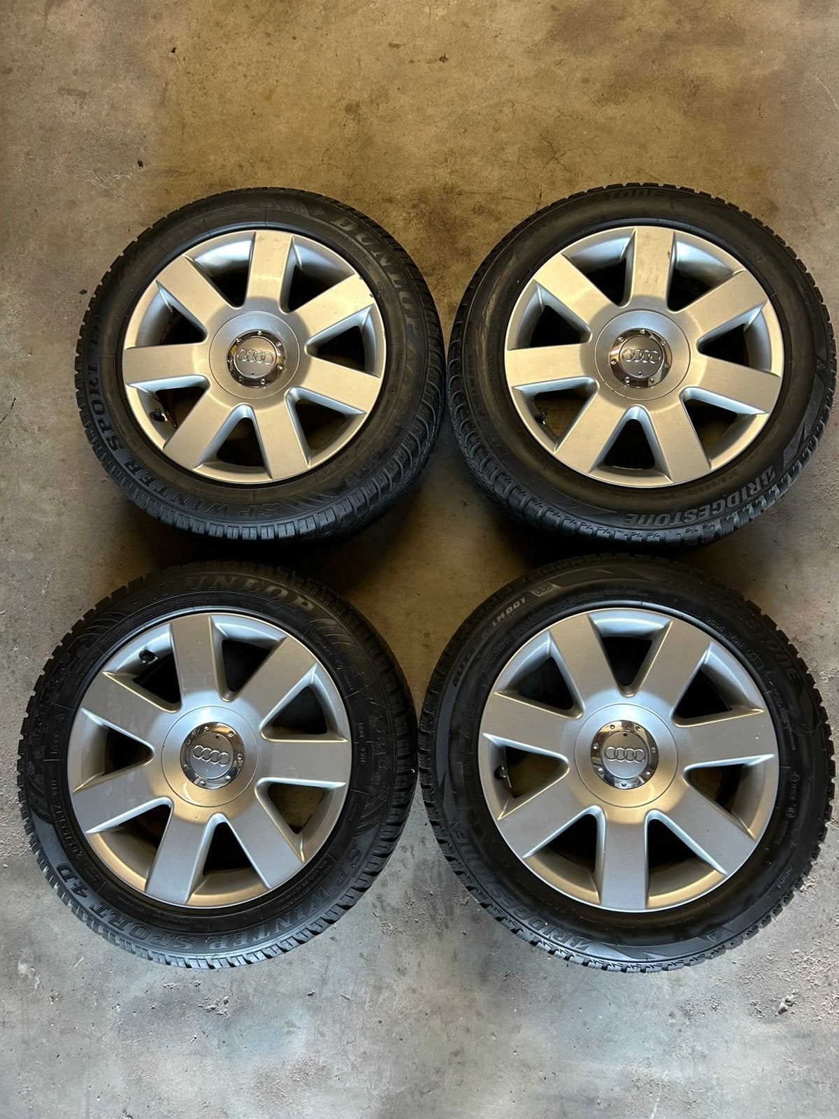 Complete Audi winterset 16” met goede banden, Auto-onderdelen, Ophalen, Gebruikt, 16 inch, Banden en Velgen
