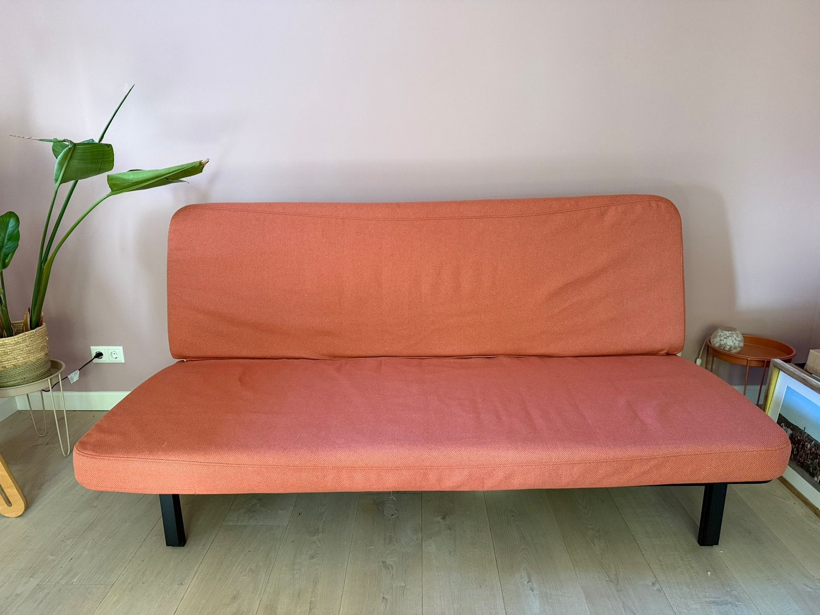 IKEA NYHAMN 3-zits slaapbank rood/bruin/terracotta, Ophalen, Tweepersoons, Oranje, Zo goed als nieuw