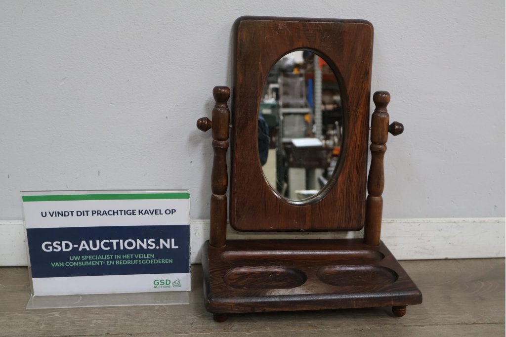 Antiek houten Vanity Mirror - Kaptafel spiegel, Huis en Inrichting, Ophalen of Verzenden, Niet ingevuld, Niet ingevuld, Niet ingevuld