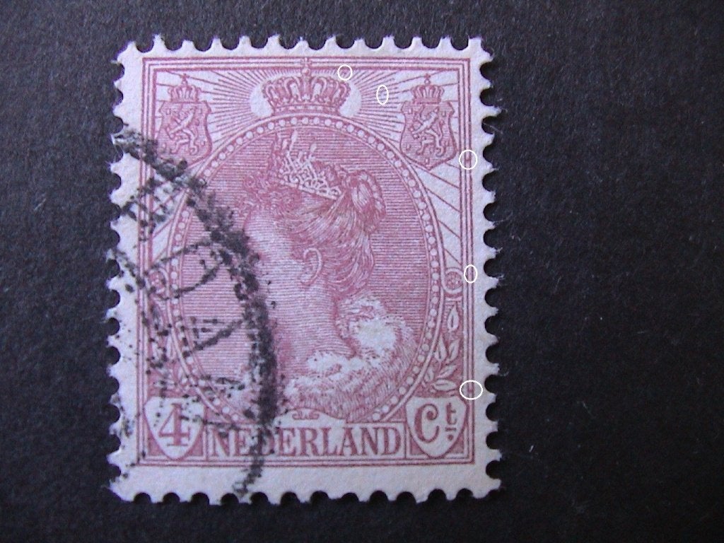 plaatfout 58 , gestempeld., Postzegels en Munten, Postzegels | Nederland, Verzenden, T/m 1940, Gestempeld