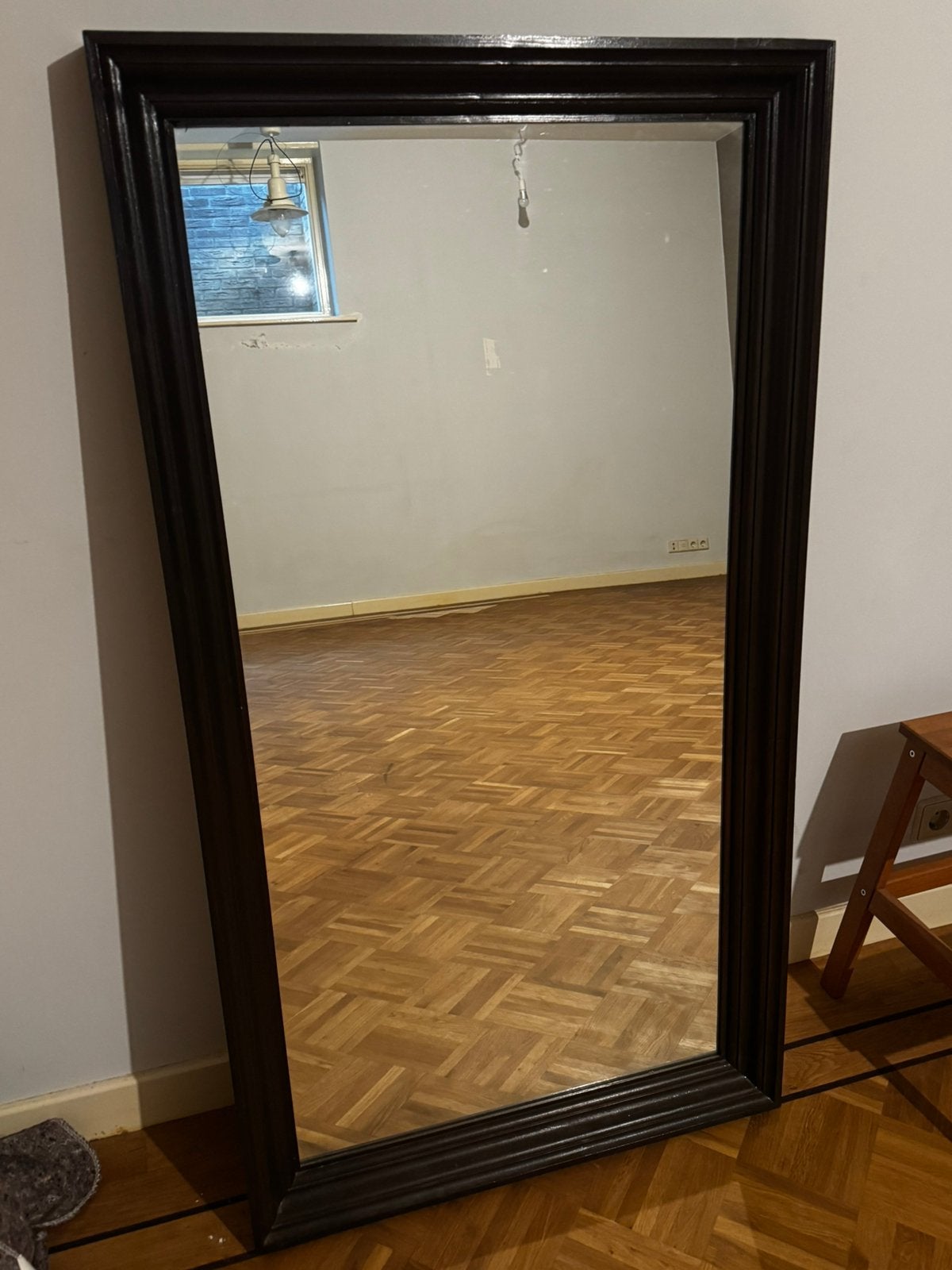 Spiegel met houten lijst 73x 133,8, Ophalen, Gebruikt, Rechthoekig, 100 tot 150 cm
