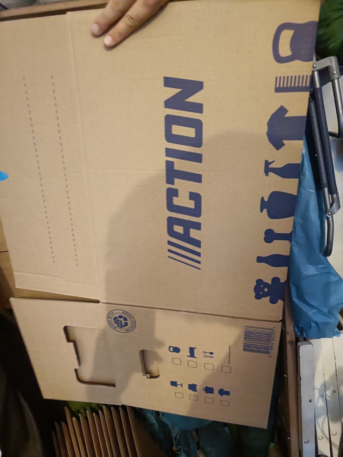 Action Verhuisdoos 50L - Stevig en Handig, Ophalen, Opvouwbaar, 50 tot 75 cm, Minder dan 40 cm