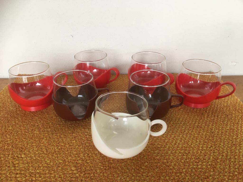 7 vintage thee glazen. Jaren 70., Ophalen of Verzenden, Zo goed als nieuw, Overige typen