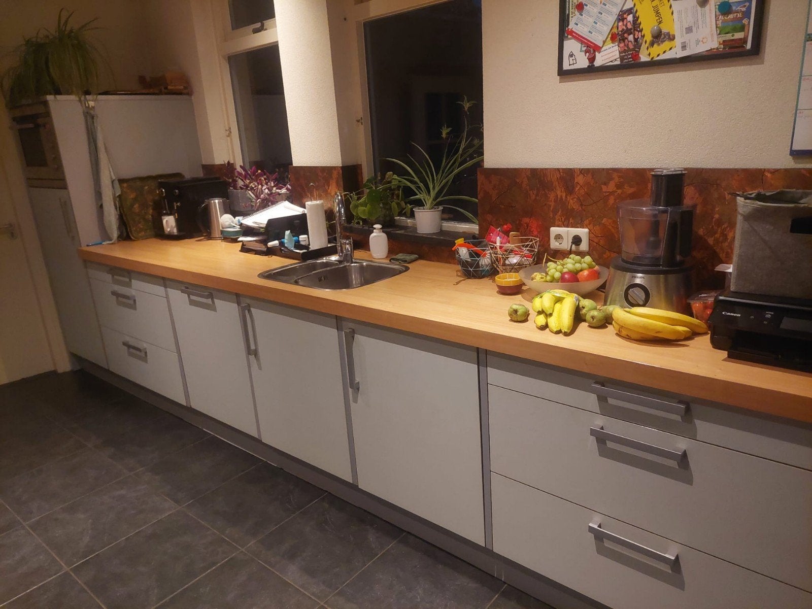 keuken met kookeiland en inbouwapparatuur, Huis en Inrichting, Keuken | Complete keukens, Gebruikt, Enkelwandige keuken, Ophalen of Verzenden