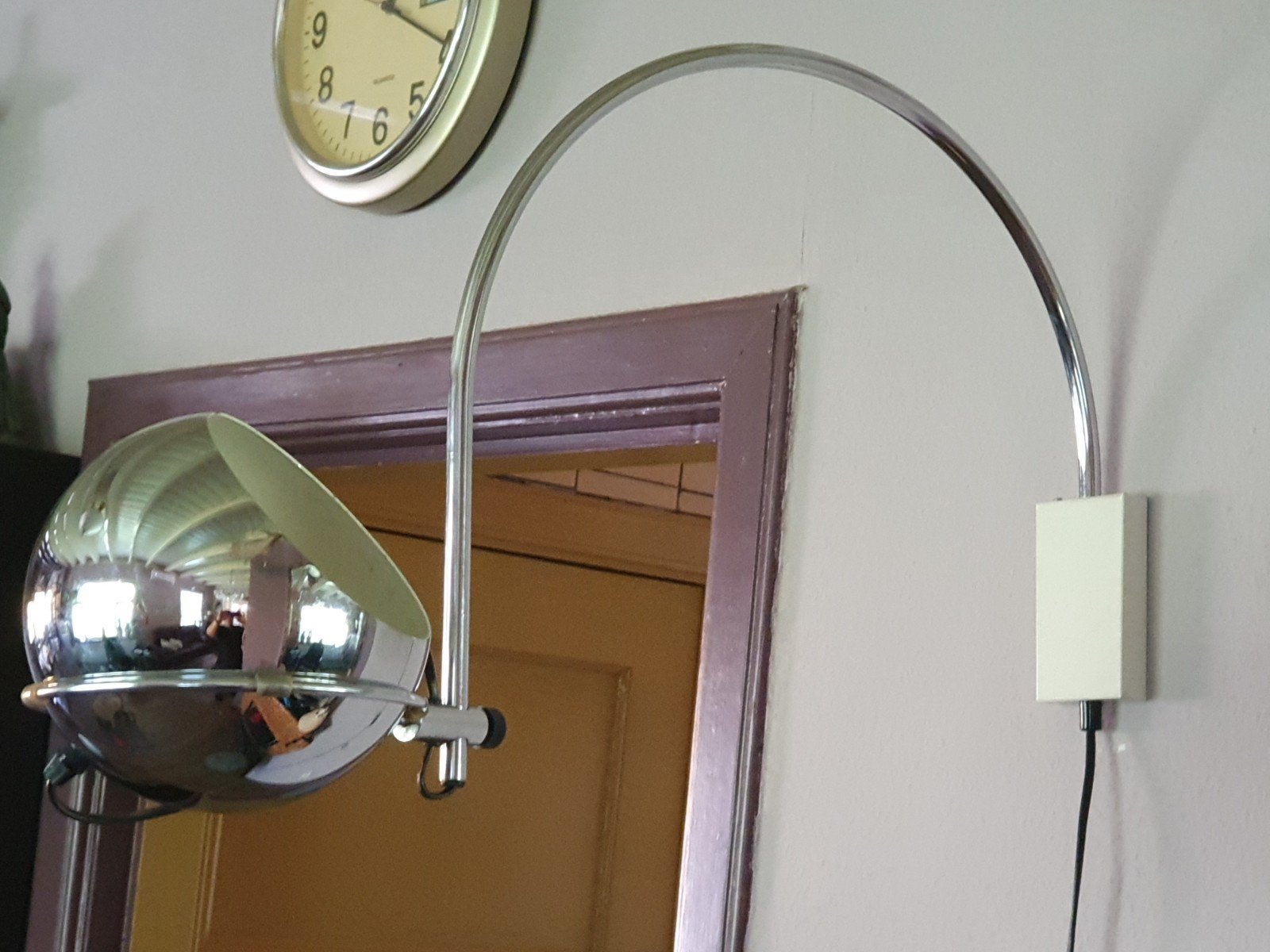 GEPO booglamp wandlamp Chrome space age eyeball, Ophalen of Verzenden, Gebruikt, Metaal