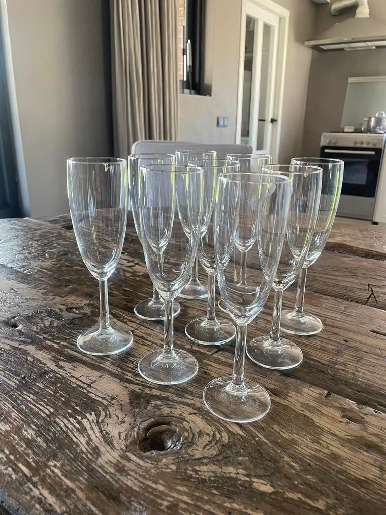 9 Champagne glazen, Ophalen, Nieuw, Overige typen